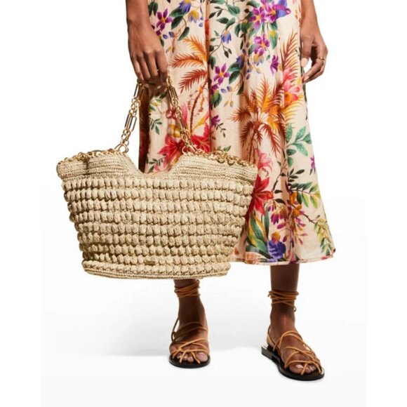 💕CULT GAIA💕 Naima Tote Bag Woven Raffia ~ Off White NWT - Picture 1 of 16